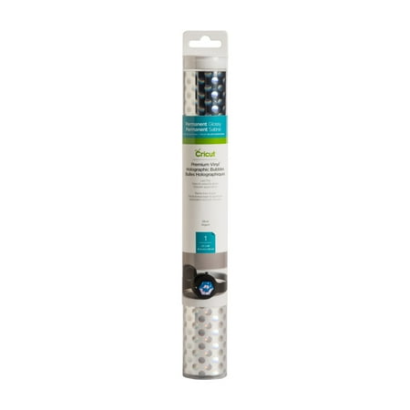 Cricut® Premium Vinyl Holographic Bubbles – Permanent, Silver, 12" x 48"