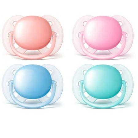 Philips Avent Ultra Soft Pacifier 0-6m, Mixed, 2 pack, SCF212/21 (Colors may vary)