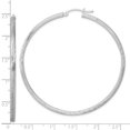 thumbnail image 4 of 925 Sterling Silver Rhodium Plated Women's Satin Finish & Diamond Cut Tube 2.5mm Hoop Earrings | 60mm, 4 of 4