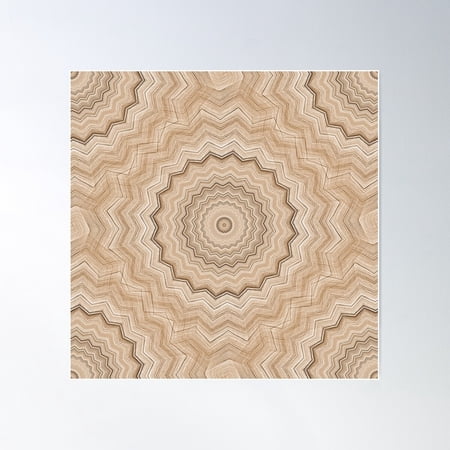 Wobbly Mandala Pattern In Pastel Beige Poster Wall Art, Modern Wall Decor For Living Room Bedroom, 16x16 UNFRAMED