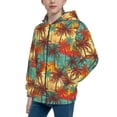 thumbnail image 2 of Pofeuu Colorful Hawaii Palms Print Teenage Zipper Hoodie Sweatshirts Hooded Casual Jackets With Pocket For Boys Girls-, 2 of 6