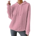thumbnail image 1 of Womens Hoodies Oversized Hooded Sweatshirt Casual Long Sleeve Drawstring Pullover Tops Pink S, 1 of 7