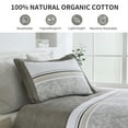 thumbnail image 5 of DDUOXIN 100% Cotton Queen Size Bedspread - 102x120 White Brown Gray Striped Reversible Oversized Bed Spread for Queen Bed, Lightweight Neutral Modern Quilts All Season Coverlet Bedding Set, 3 Piece, 5 of 13
