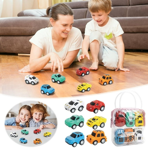 Children's Cartoons Mini Inertias Rebounds Car Set Toy Handbag Car Gift Toy