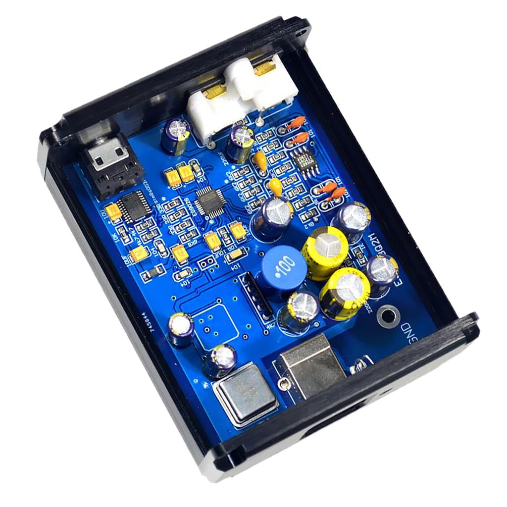 LeeQinersw Black USB DAC External Sound Card Audio Amplifier HiFi Headphone Microphone