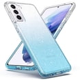 thumbnail image 6 of ULAK Samsung S21 Case, Clear Slim Flexible Shockproof Bumper Phone Case for Samsung Galaxy S21 5G, Sky Blue Glitter, 6 of 10