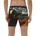 thumbnail image 2 of Men's Boxer Briefs, Starry Night Cat Guitarist A Soft and Breathable Mens Underwear Boxer Briefs With Widen Waist, 2 of 5