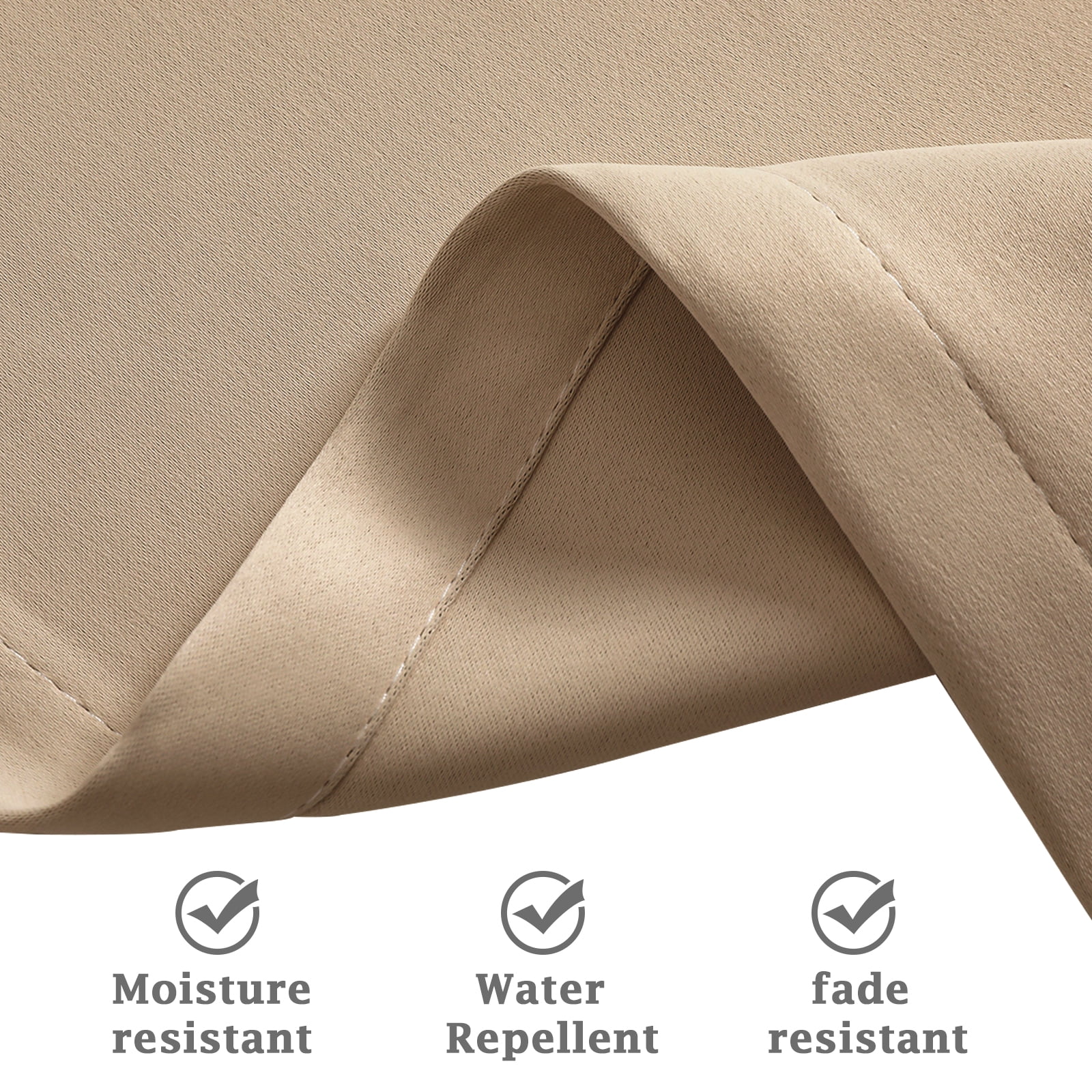 SHANNA Indoor/Outdoor Curtains - Grommet Top Waterproof Windproof Privacy Blackout Drapes for Garden Porch Gazebo Patio, Beige Yellow, 52*108 in, 2 Panel