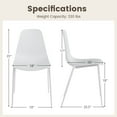 thumbnail image 3 of Costway Armless Dining Chair Set of 4 Home Heavy-duty Metal Leg Leisure Chair White, 3 of 9