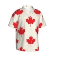 thumbnail image 3 of Xecao Happy Canada Day print Hawaiian shirt - a stylish short-sleeve button-down for men, perfect for casual beach and tropical outings., 3 of 9