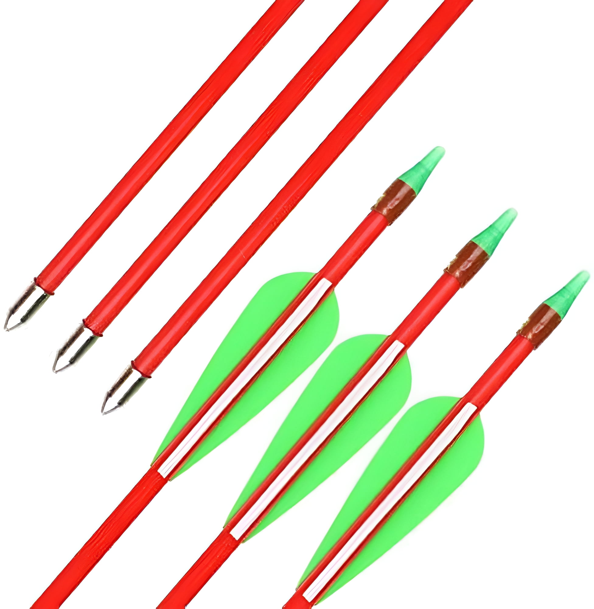 GPP 12 PK 28 Fiberglass Archery Target Arrows - Practice Arrow or Youth Arrow for Recurve Bow, Red