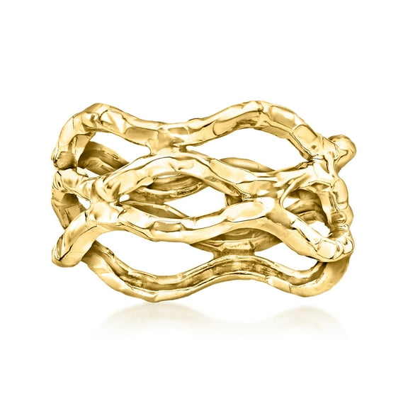 Ross-Simons 14kt Yellow Gold Wavy Openwork Ring, Women's, Adult