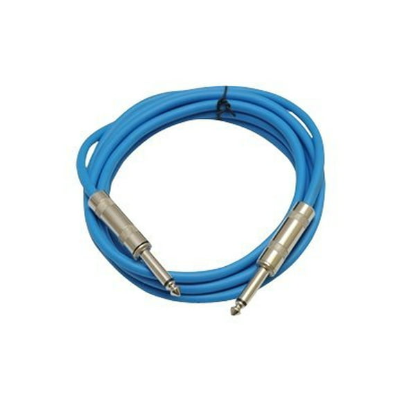 Seismic Audio - SASTSX-6 - 6 Foot TS 1/4" Guitar, Instrument, or Patch Cable Blue