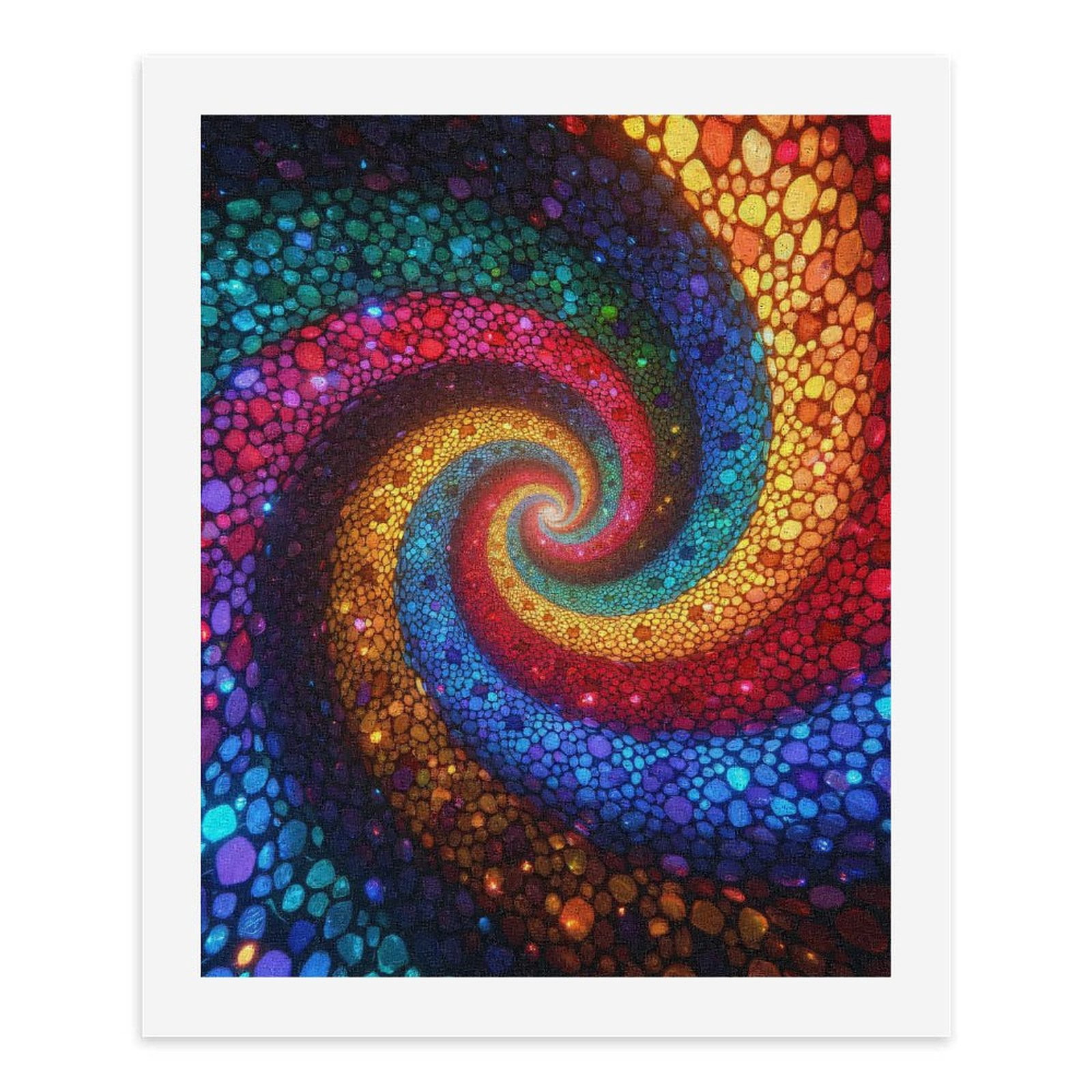 Paint by Numbers Kit for Adults, Colorful Spiral Mosaic Art Paint by Numbers, Easy Paint by Numbers Kit for Adults Beginner, DIY Adult Paint by Number Kits on Canvas, Home Decor
