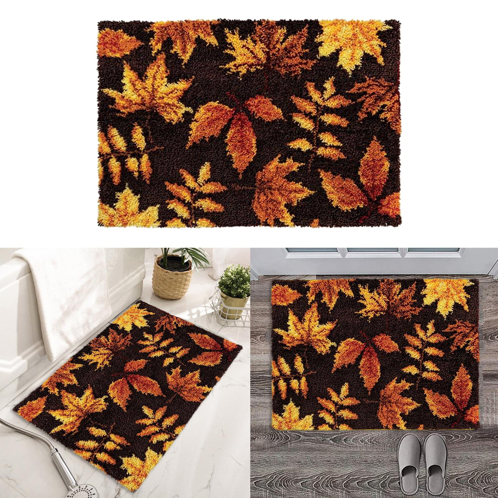 FVDPWYE DIY Crochet Yarn s, Needlework Unfinished Crocheting Rug Yarn Cushion Embroidery Maple Leaf
