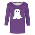 thumbnail image 4 of Jsaierl Womens Halloween Shirts Plus Size Pumpkin Ghost Graphic Tees Trendy Round Neck T-shirt 3/4 Sleeve Tunic Blouse Tops Halloween Costumes, 4 of 5