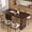 Black Walnut, variant on 62 Inch Large Kitchen Dining Table with Grille Design, Ideal for 6-8 Persons, Suitable for Home, Office and Living Room Decor(Table Only)