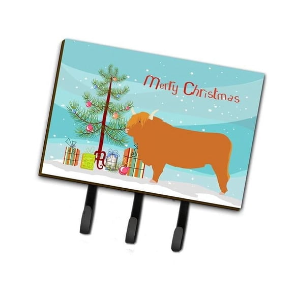 Carolines Treasures BB9187TH68 Highland Cow Christmas Leash or Key Holder