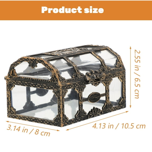 CRILSTYLEO Clear Candy Box for Wedding Retro Pirate Theme Treasure Chest 4Pcs 10.5X8X6.5in
