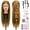 Light Gold, variant on Mannequin Head with 90% Human Hair, 24" Hair Doll Head for Cosmetology & Hairdresser, Real Hair Manikin Doll Styling Head, Hairdressing Training Braiding Head with Table Clamp (Drak Brown)