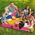 thumbnail image 7 of Color Wave Point Geometry Picnic Blanket Waterproof Outdoor Beach Blanket Hand-held Pad Suitable for Travel, Camping, Beach, Family Gatherings, 7 of 7