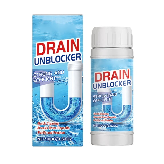 Fast-Acting Heavy Duty Plumbing Cleaner Powder, Powerful Pipe Unclogger for Kitchen Sink Bathroom Shower, Gel Plumbing Clog Remover