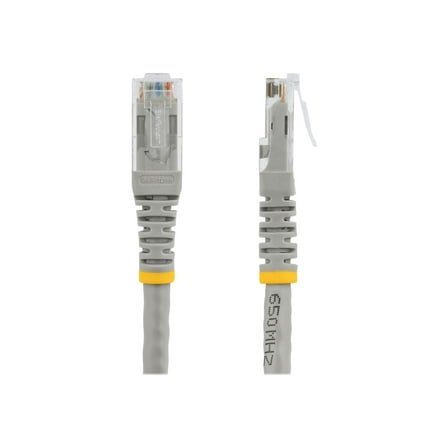 StarTech.com 35ft CAT6 Ethernet Cable, 10 Gigabit Molded RJ45 650MHz 100W PoE Patch Cord, CAT 6 10GbE UTP Network Cable with Strain Relief, Gray, Fluke Tested/Wiring is UL Certified/TIA - Category 6 - 24AWG (C6PATCH35GR) - Patch cable - RJ-45 (M) to RJ-45 (M) - 35 ft - CAT 6 - molded - gray