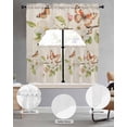 thumbnail image 2 of Butterfly Floral Swag Curtains for Living Room/Bedroom Windows, Rustic Spring Blossom Flowers Butterfly Kitchen Curtains and Valances Set 36 Inch Length, Light Filtering Swags Valance Curtain Panels, 2 of 5