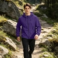 thumbnail image 5 of Sewkxo Mens Rain Jacket Lightweight Waterproof Raincoat with Hood Outdoor Rain Gear Travel Hiking Cycling,Dark Purple XL, 5 of 8