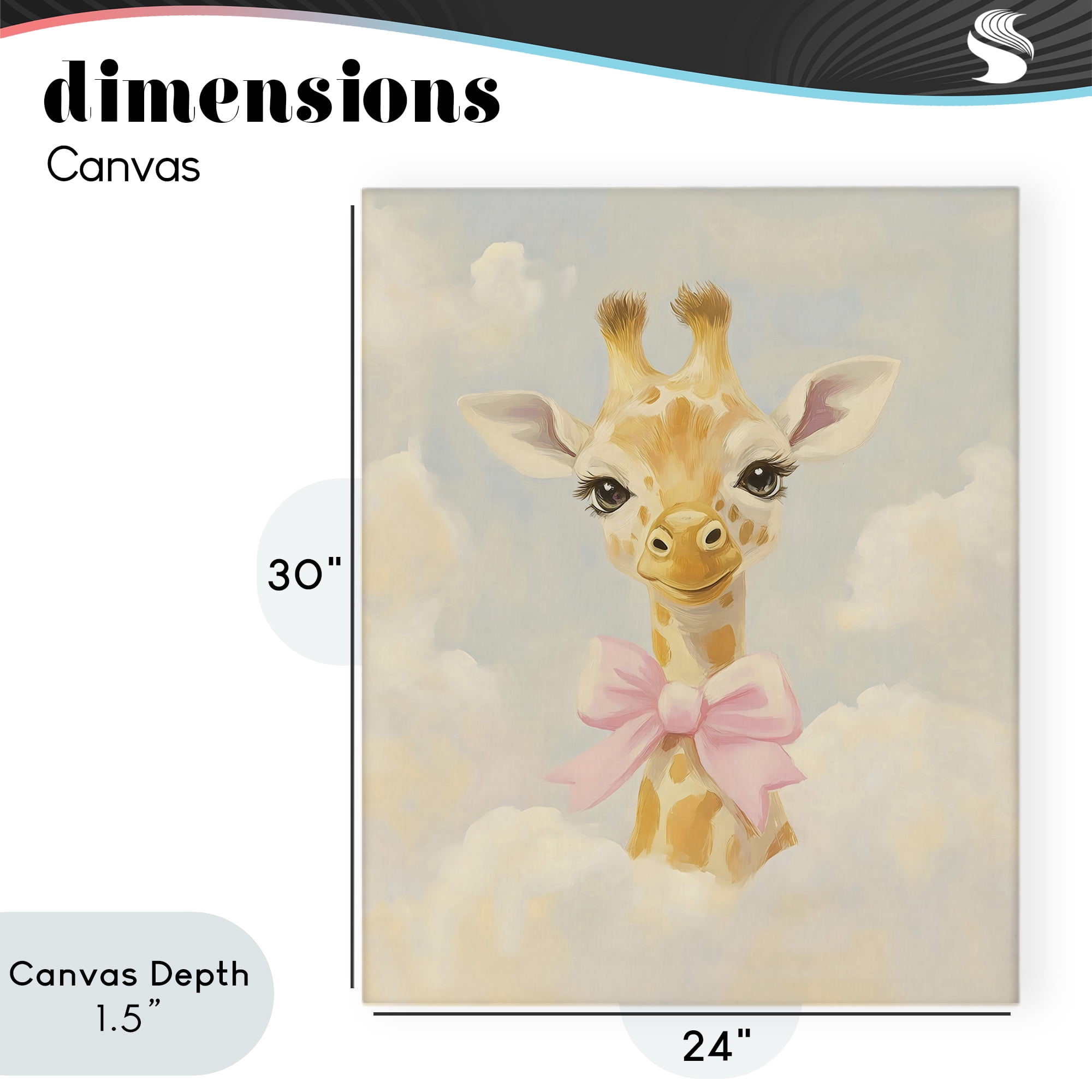 Stupell Industries Charming Giraffe In The Clouds Canvas Wall Art, design by The Prints Vibe