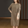 thumbnail image 4 of WJHWSX Womens Dresses,Dresses for Women,Womens Fall Dresses,Long Sleeve,V Neck,Comfort Fit,Solid,Free Size, 4 of 9