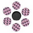 thumbnail image 4 of Harley Quinn Symbol Round Coaster Set Of 6 Tabletop Protection Mats Leather Drink Cup Coasters Kitchen Coffee Decor, 4 of 8