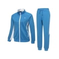 thumbnail image 3 of Women's 2Pc Full Zip Tracksuit, 4 Way Stretch Breathable Jogger with Zipper Pockets for Gym Running Light Blue XL, 3 of 8