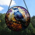 thumbnail image 2 of Customized Crow Stained Glass, Crow Glass Panel Sun Catchers Pretty Gifts, Crow Decoration for Home Garden Christmas Party Wedding ynJ4sL, 2 of 5