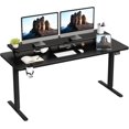 thumbnail image 1 of Homall Electric Standing Desk with Monitor Stand - 63 x 27 Inch Height Adjustable Home Office Computer Desk,Black, 1 of 8