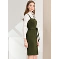 thumbnail image 4 of INSPIRE CHIC Robe Chasuble pour Femme à Boutons, Taille à Nouer, Extensible, Salopette Tablier, Vert Armée, TP, 4 of 6