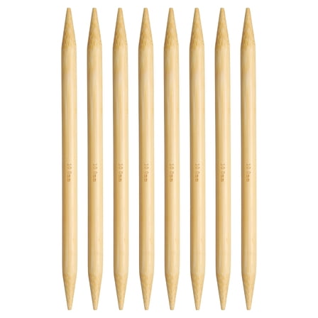 Uxcell 8Pcs Bamboo Knitting Needles Double Pointed Size US 15(10mm) 7.9 Inch