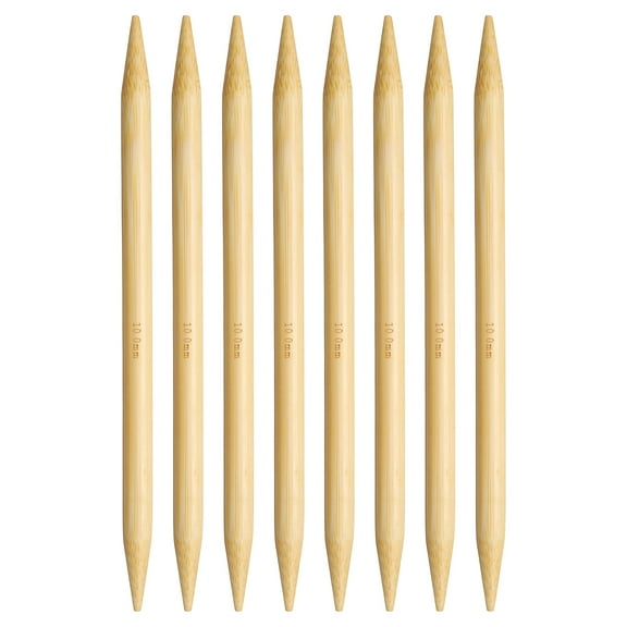 Uxcell 8Pcs Bamboo Knitting Needles Double Pointed Size US 15(10mm) 7.9 Inch