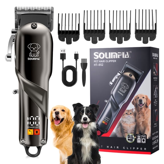 HATTEKER HT-852 Pet Hair Clipper Quiet Dog Grooming Trimmer Adjustable USB Cordless