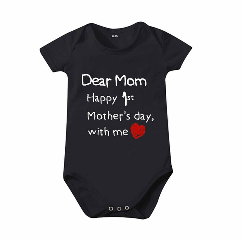 DERMSPE Casual Newborn Baby Boy Girl Short Sleeve Letter Print