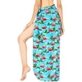 thumbnail image 3 of LA LEELA Women's Summer Beach Wraps Bikini Pareos Beachwear Skirt Swimwear Vacation Cover up Sarong Coverups for the Beach One Size Allover Flamingo, Blue, 3 of 4
