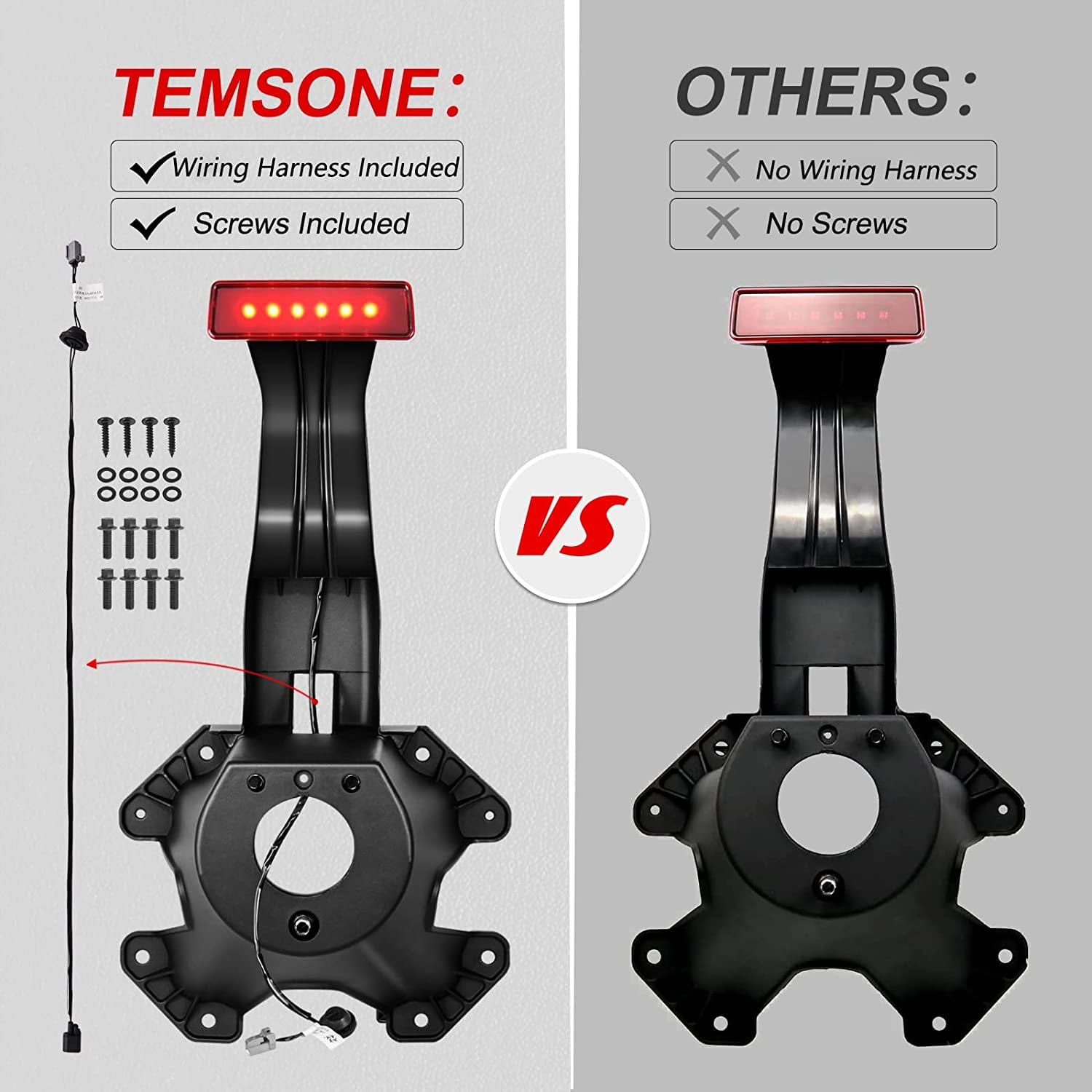 Spare Tire Holder Mounting Bracket Tire Carrier for Jeep Wrangler JK 07-18 With 3rd Third Brake Light Accessories Aluminum Alloy Tire Carrier Bracket