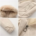 thumbnail image 3 of Itsame Puffer Jackets Womens Winter Coats Pocket Solid Color Casual Zipper Cotton for Women Waterproof Jacket Beige Size L, 3 of 6