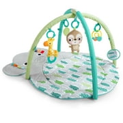 Bright Starts Hug n Cuddle Elephant Activity Baby Gym and Tummy Time Play Mat with Take-Along Toys, Green Newborn+