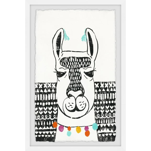 Marmont Hill Llama Necklace Framed Wall Art