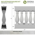 thumbnail image 2 of Ekena Millwork 32"H x 9'L Fiberthane Arcadian Unassembled Balustrade Railing Kit, Style N (7 3/8" On-Center Spacing to Pass 4" Sphere Code), 2 of 6