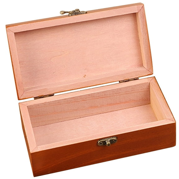 SWETRACE Home Storage Boxes Wooden Storage Box Light Brown Organization for Living Room Use 1Pcs