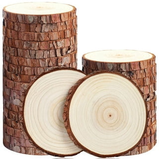 Fuyit Wood Slices 8 Pcs 5.5-6 Inches Unfinished Natural Tree Slice