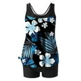 thumbnail image 7 of UPPADA Two Piece Tankini Swimsuits for Women Stripe Floral Print Tummy Control Bathing Suits Modest Swimsuit Swim Top with Shorts Bathing Suits for Women Clearance,Blue,S, 7 of 7
