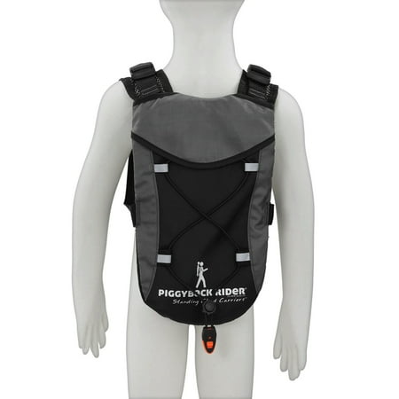 PIGGYBACK RIDER Safety Harness Backpack Accessory For Standing Kids Carrier, Black